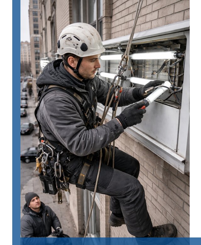 Профессиональная замена ламп в наружной вывеске в Когалыме