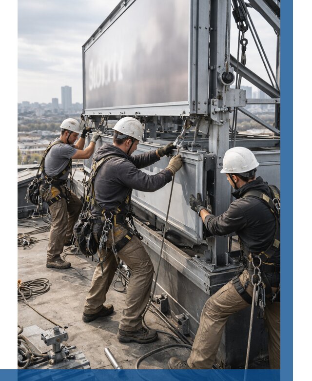 Монтаж крышной рекламной конструкции в Когалыме от 62028 р.|ВЫСОТНИК-Кгл