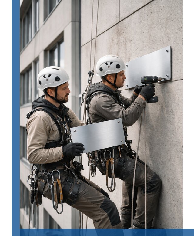 Монтаж табличек и указателей в Когалыме для зданий и сооружений