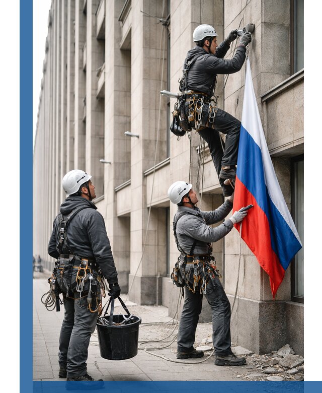 Профессиональная установка флагов на фасаде в Когалыме