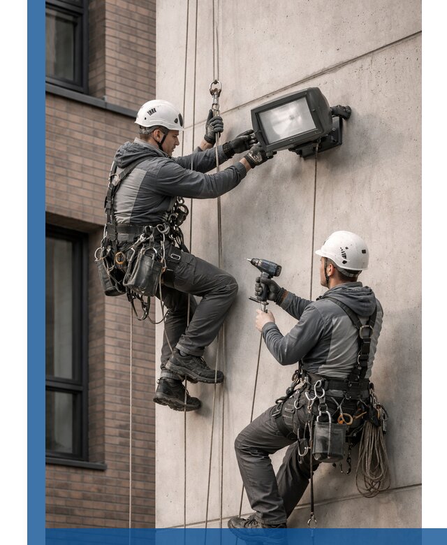 Профессиональный монтаж фасадных прожекторов в Когалыме под ключ