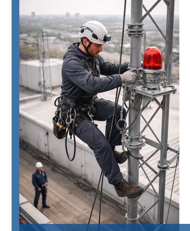 Монтаж заградительных огней и обслуживание объектов в Когалыме