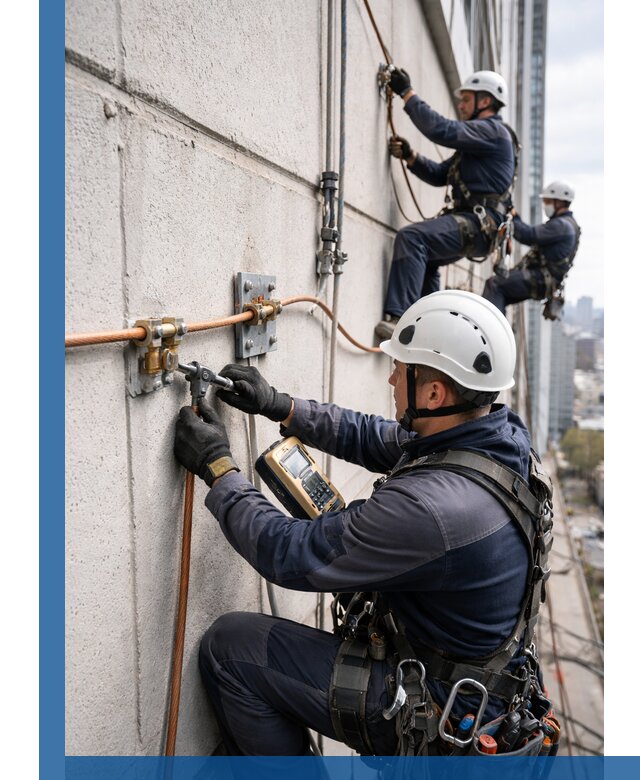 Монтаж системы заземления здания и молниезащиты в Когалыме