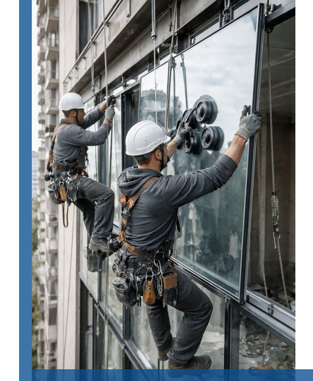 Витражное остекление фасадов и лоджий в Когалыме под ключ