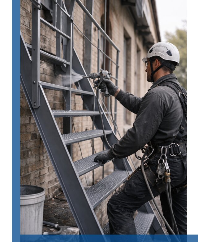 Покраска и антикоррозионная защита пожарных лестниц в Когалыме