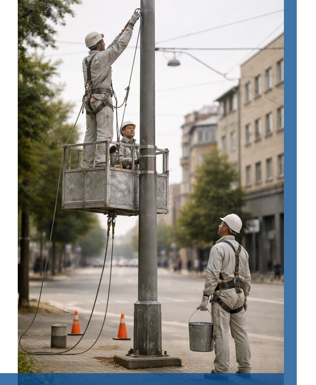 Покраска опор освещения в Когалыме от 5169 р. | ВЫСОТНИК-Кгл