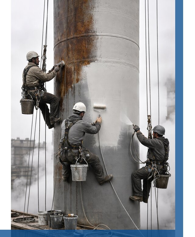 Покраска дымовых труб в Когалыме от 8787 р. | ВЫСОТНИК-Кгл