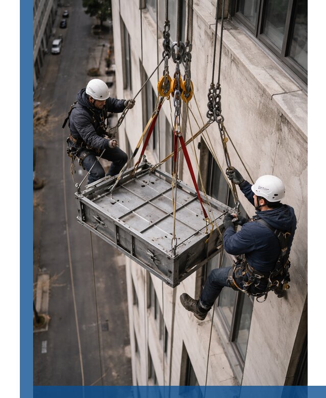 Спуск и подъем грузов по фасаду в Когалыме для зданий