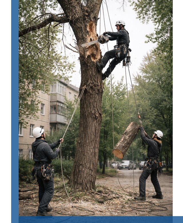 Срочное удаление аварийных деревьев в Когалыме с гарантией безопасности