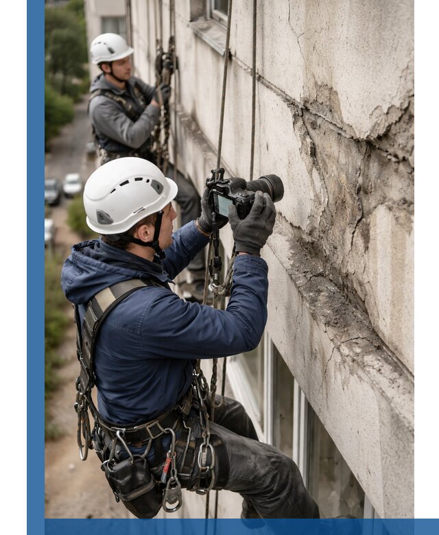 Фотофиксация дефектов фасада с высотной съемкой в Когалыме