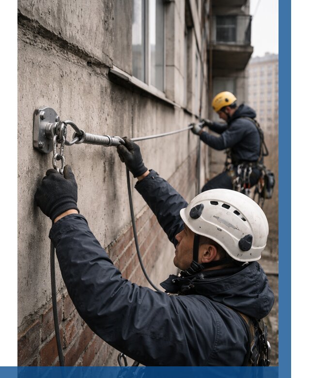 Монтаж анкерных линий в Когалыме от 3101 р. | ВЫСОТНИК-Кгл