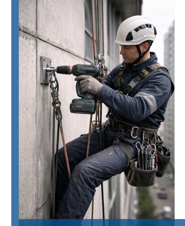 Установка анкерных точек для высотных работ в Когалыме